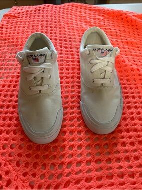 Polo by Ralph Lauren Off-White Canvas Sneakers